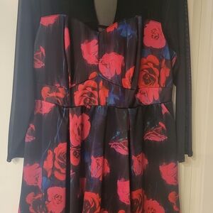 Torrid Mesh Detail Dress With Corset Back